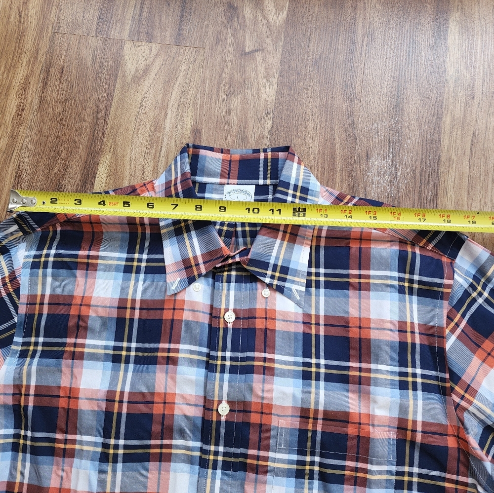 Brooks Brothers Button Down Long Sleeve Shirt Plaid Men's Size L - Picture 9 of 10